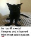 He has 97 mental illness and is banned from most public spaces 💔💔